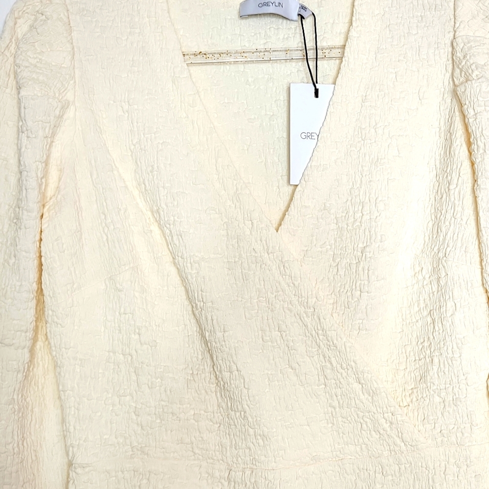 Greylin Lulu Popcorn Knit Modest Minimalist Dress - Picture 5 of 12